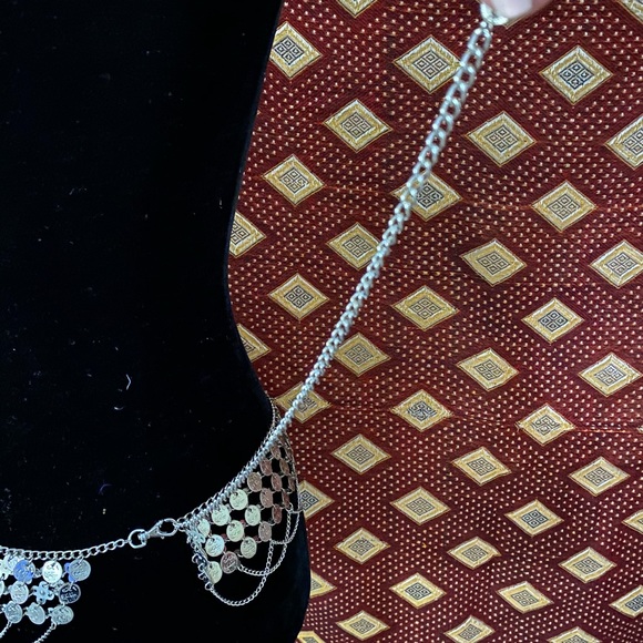 Silver Gypsy boho Metal Coin Coin Belt Adjustable - Picture 6 of 6